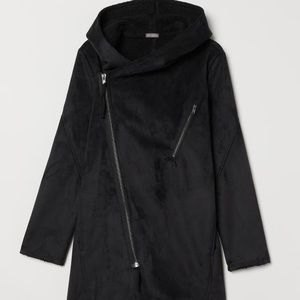 Divided Faux Shearling Heavy Wrap Trench Coat